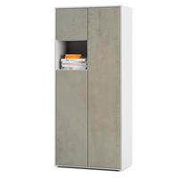 AKTENSCHRANK Amira T10 Beton Oxid 180/80/40 cm - Hellgrau, Holzwerkstoff (80/180/40cm) - SIMPLYFURN