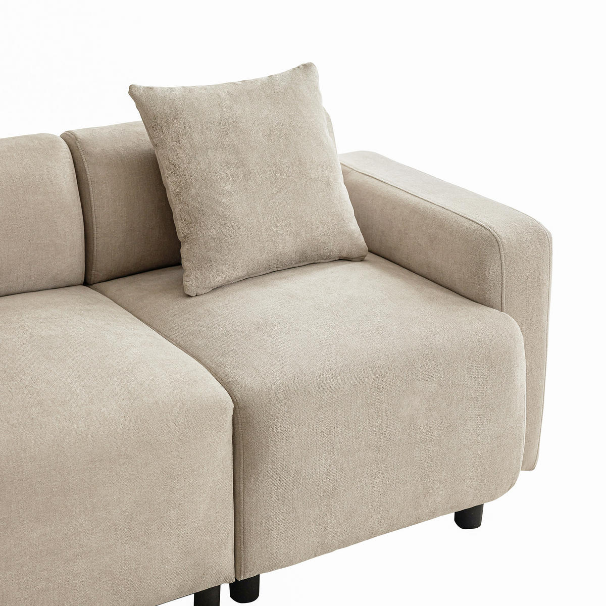 3-SITZER Sofa 211x67x71 Designer, Chenille, beige - Beige, Textil (67/71/211cm)