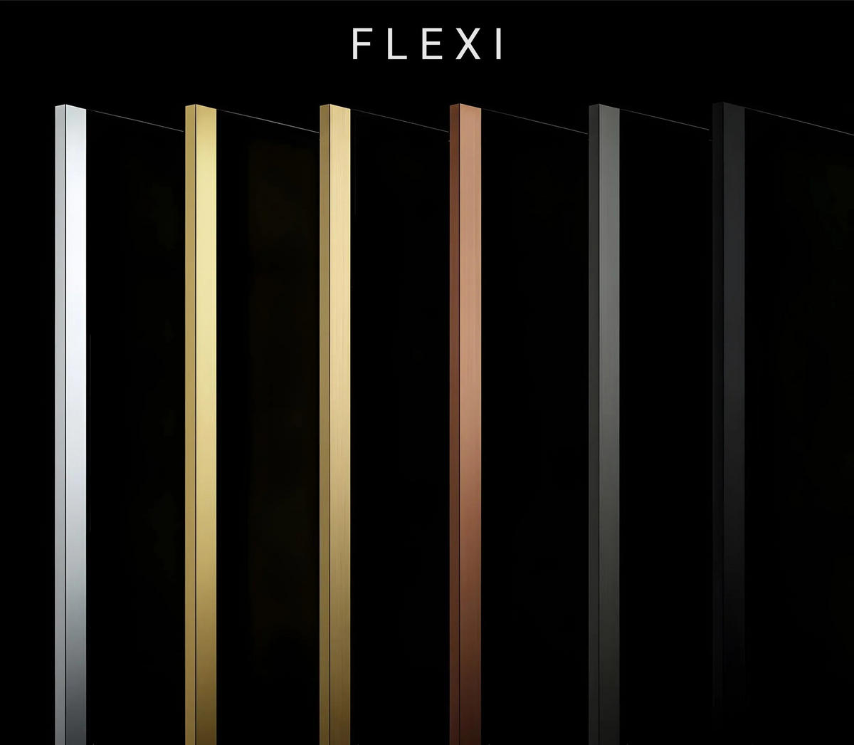DUSCHWAND Rea Flexi Brown / Gold 80 - Goldfarben, Glas (120/80/195cm) - REA