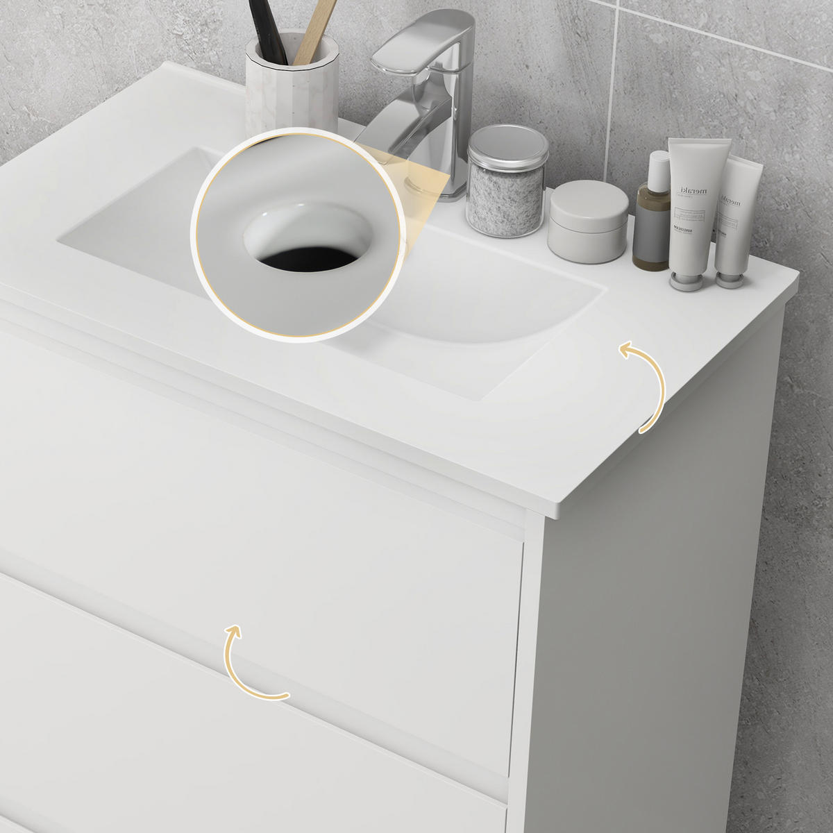 HÄNGESCHRANK Strahlend Weiß 1 Stück - Beige, Kunststoff (61/88/37cm) - GiPP