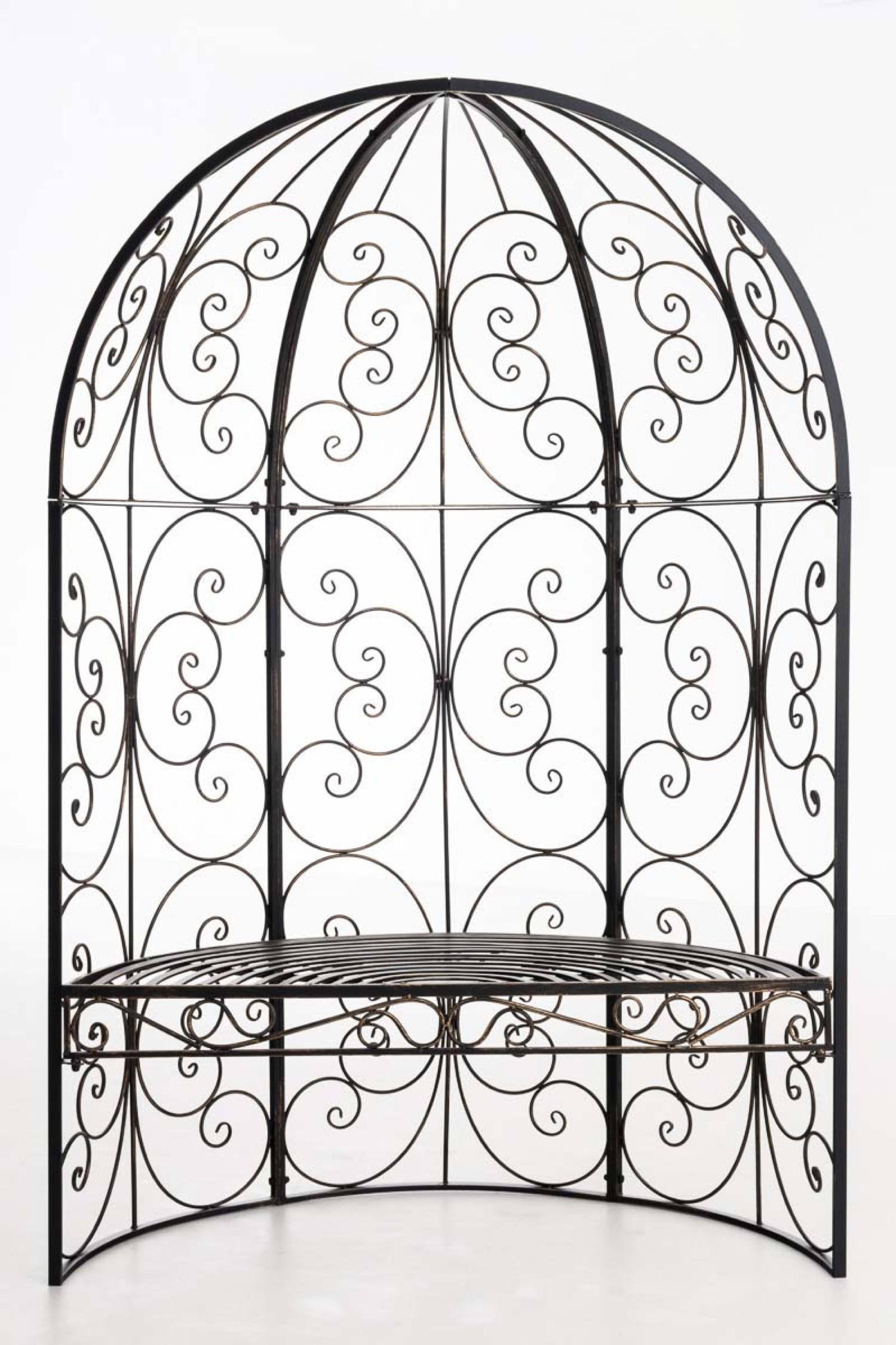 HALBPAVILLON Rosalia mit Sitzbank bronze - Braun, Metall (120/178/58cm) - TPFGarden