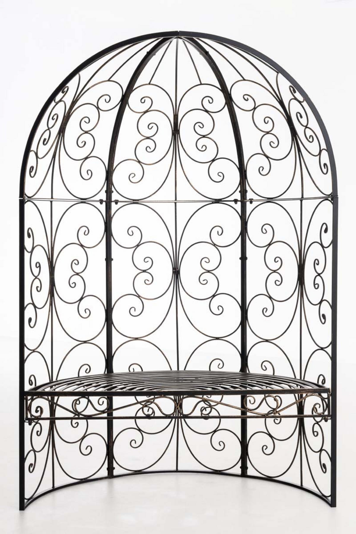HALBPAVILLON Rosalia mit Sitzbank bronze - Braun, Metall (120/178/58cm) - TPFGarden