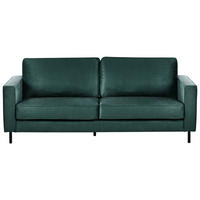 3-SITZER-SOFA Samtstoff Dunkelgrün Savalen - Schwarz/Grün, Textil (204/87/91cm) - Beliani