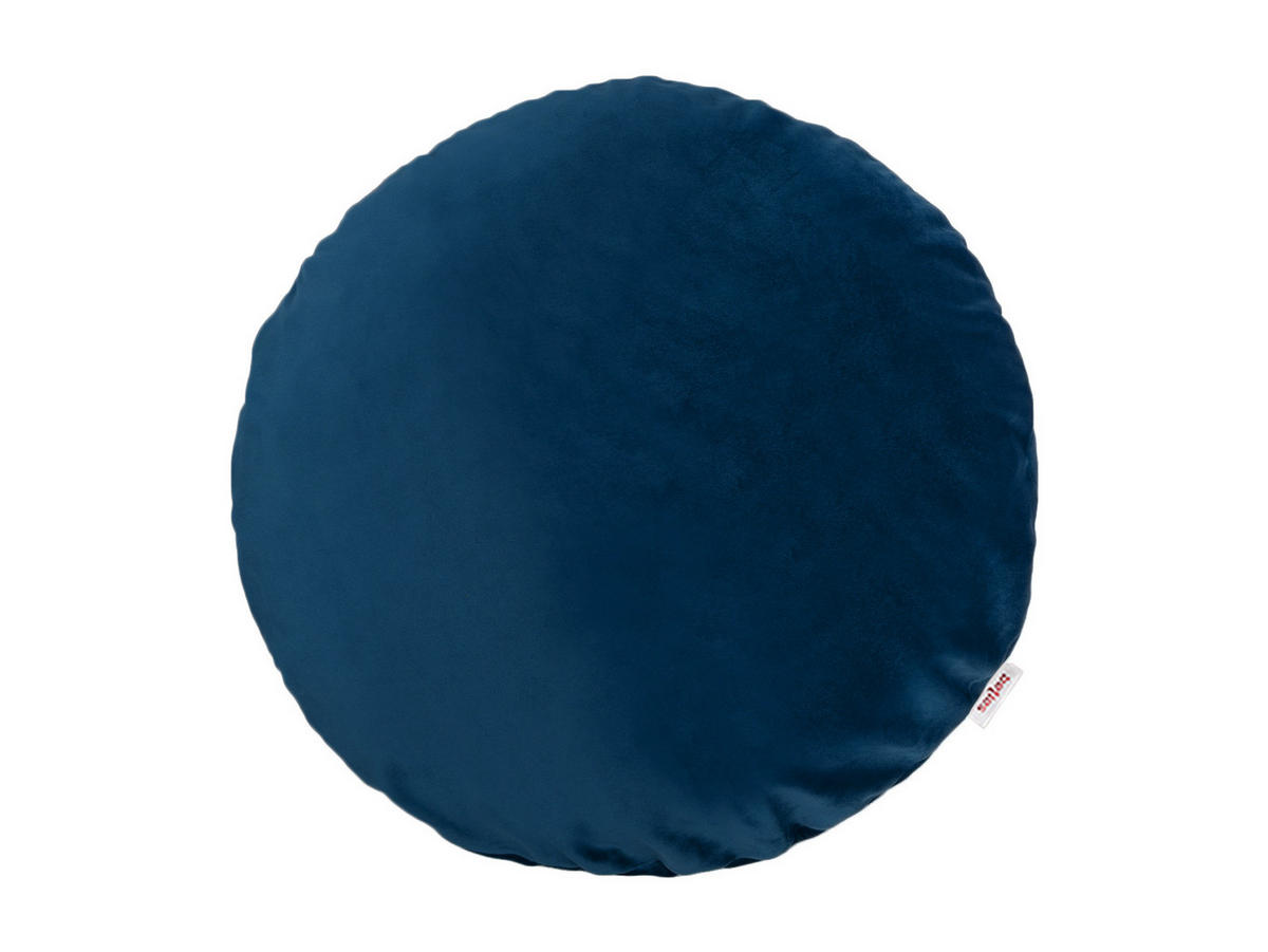 KISSENHÜLLE Rund Samt&Sonders admiral-blau 40 cm Ø - Blau/Dunkelblau, Textil (40/40cm) - beties Heimtextil