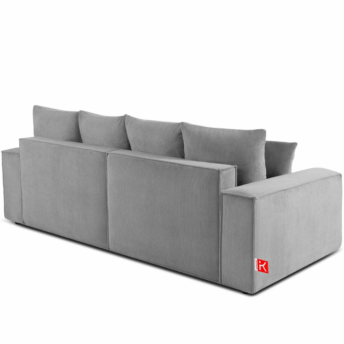 SCHLAFSOFA NAPI III 3-sitzer mit Kissen,Hellgrau - Hellgrau, Holz/Textil (244/89/101cm) - KONSIMO®