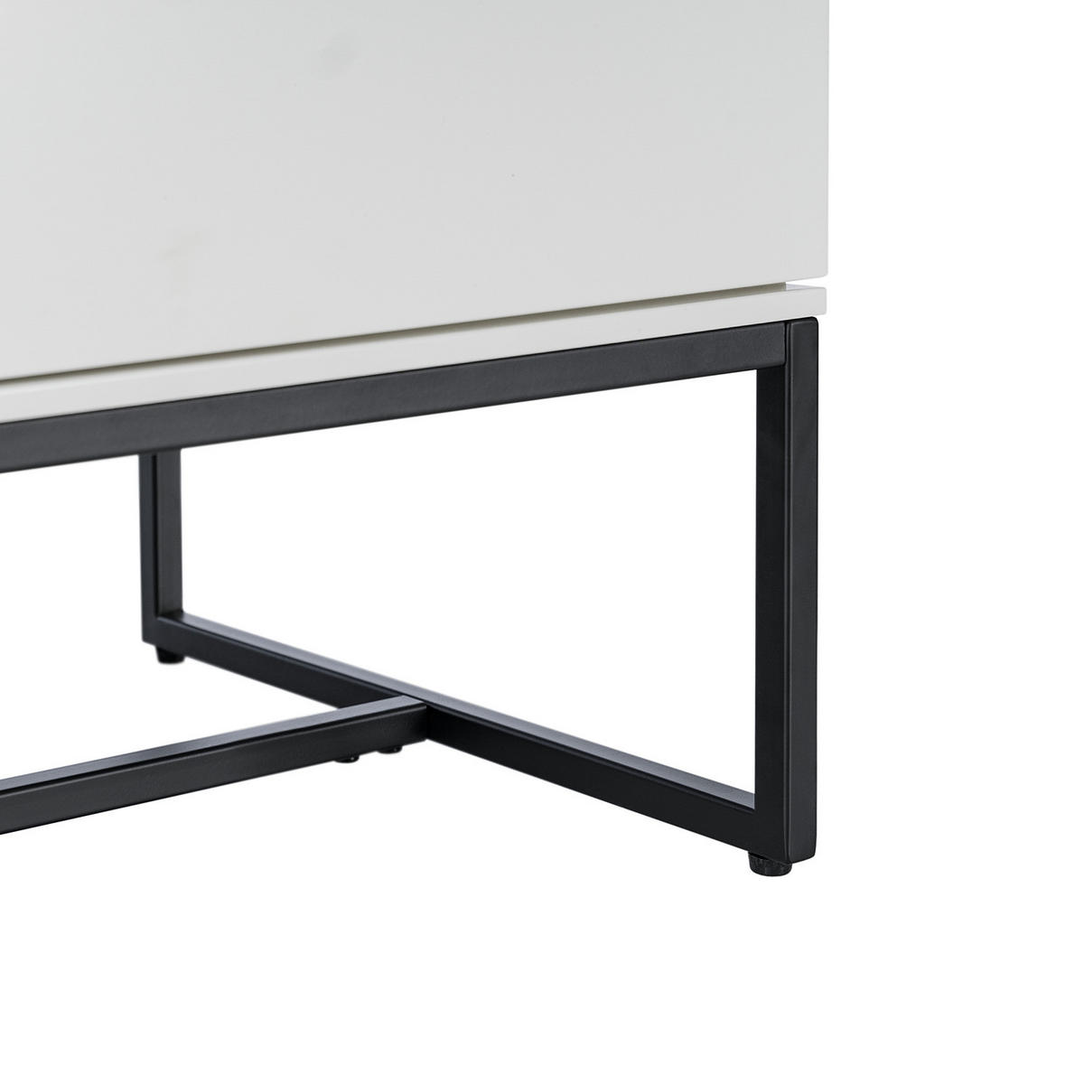SCHUHKOMMODE - Matt Weiß / Schwarz - Weiß, Holzwerkstoff/Metall (80/107/40cm) - home24