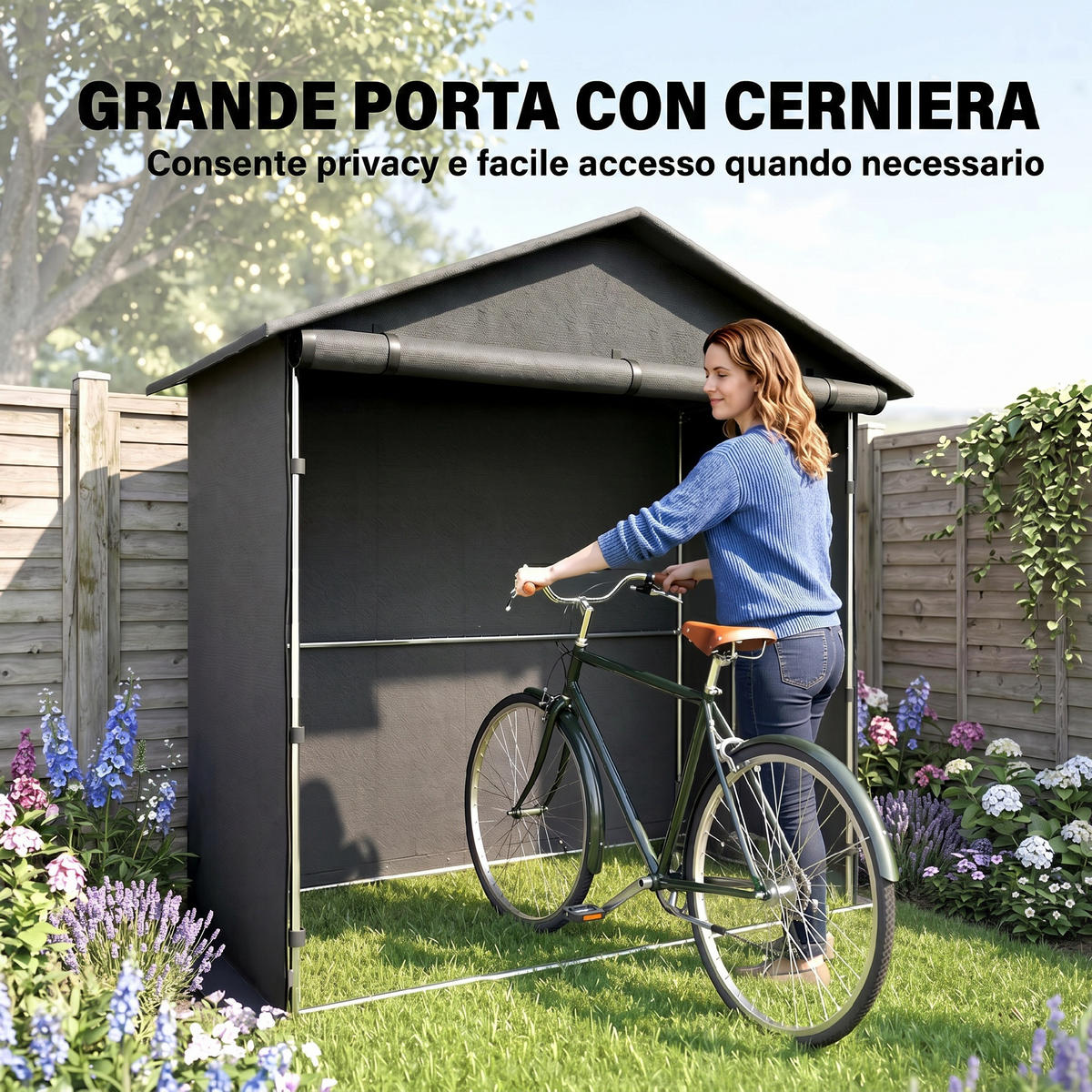 CARPORT Dunkelgrau 1 Stück - Dunkelgrau, Kunststoff/Metall (112/200/200cm) - GiPP