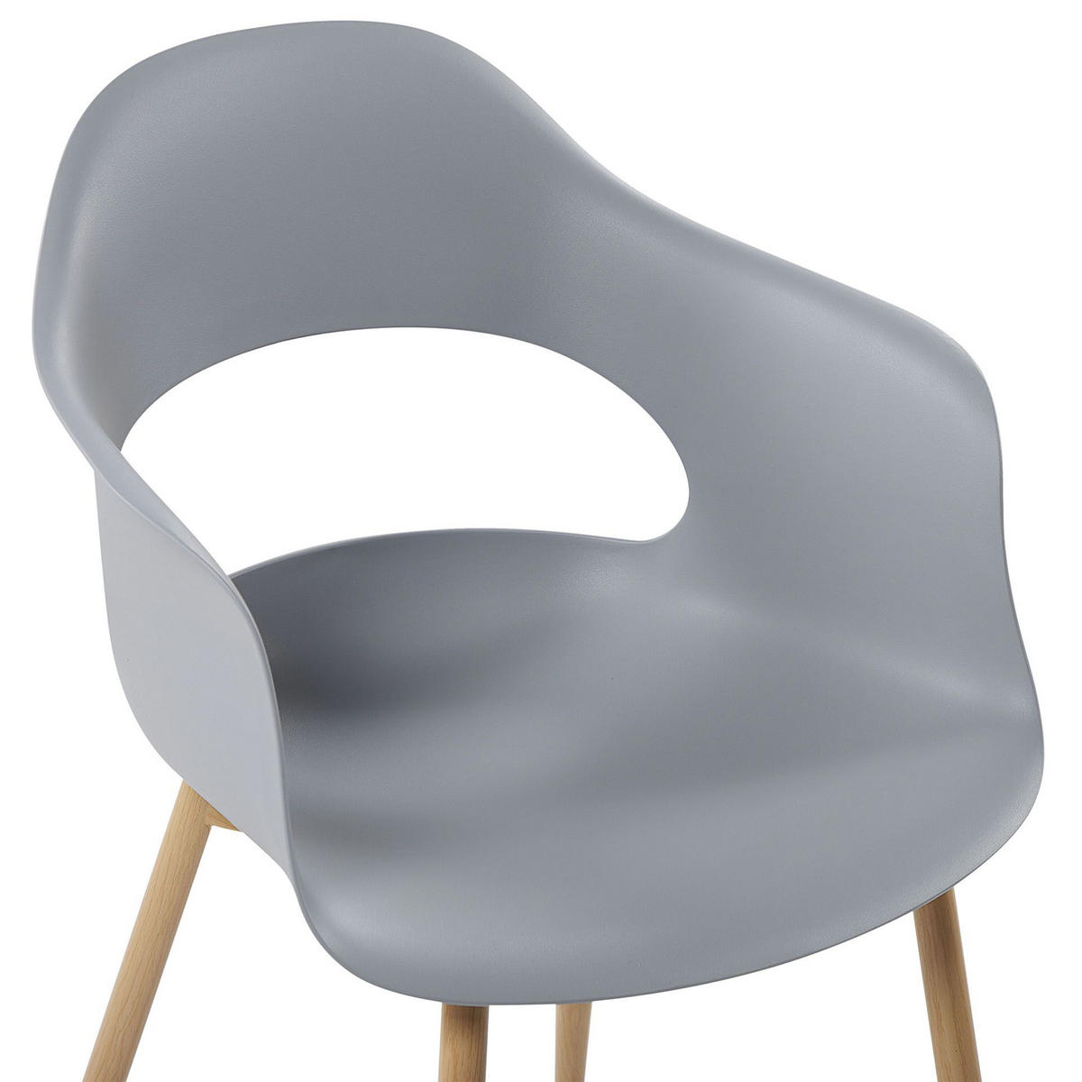 ESSZIMMERSTUHL 2er-Set Kunststoff Grau Utica - Grau, Kunststoff/Metall (54/81/47cm) - Beliani