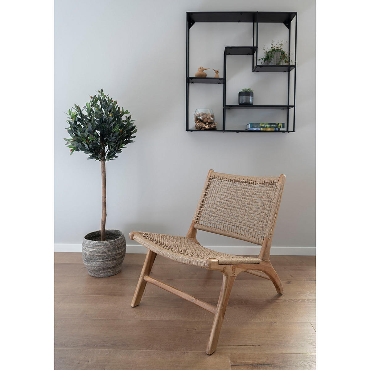 LOUNGESESSEL - Teakholz Massiv / Polyrattan - Natur - Braun, Naturmaterialien/Holz (60/73/80cm) - home24