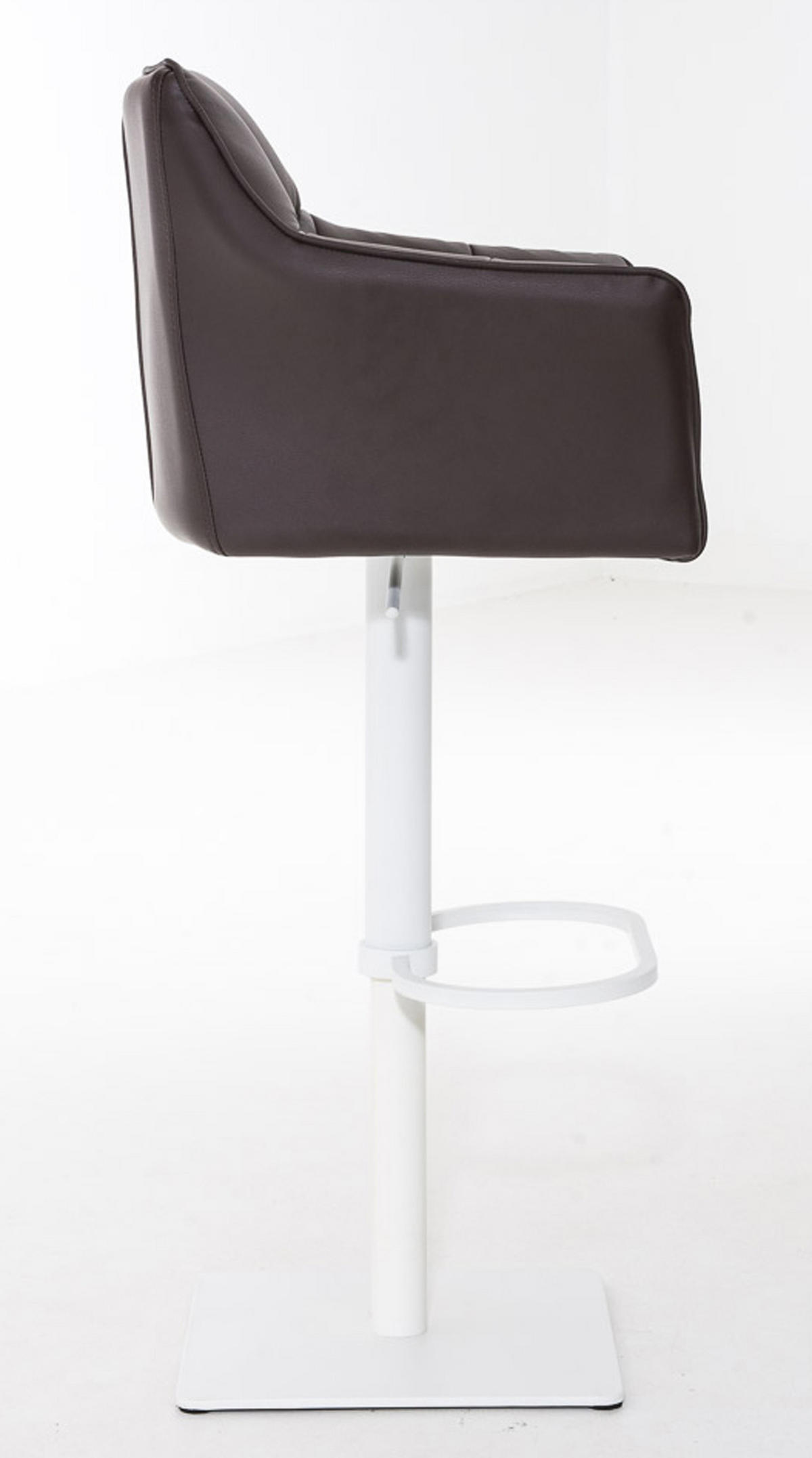 BARHOCKER 2er Set Damaskus Kunstleder weiß braun - Braun/Weiß, Textil/Metall (64/110/48cm) - TPFLiving