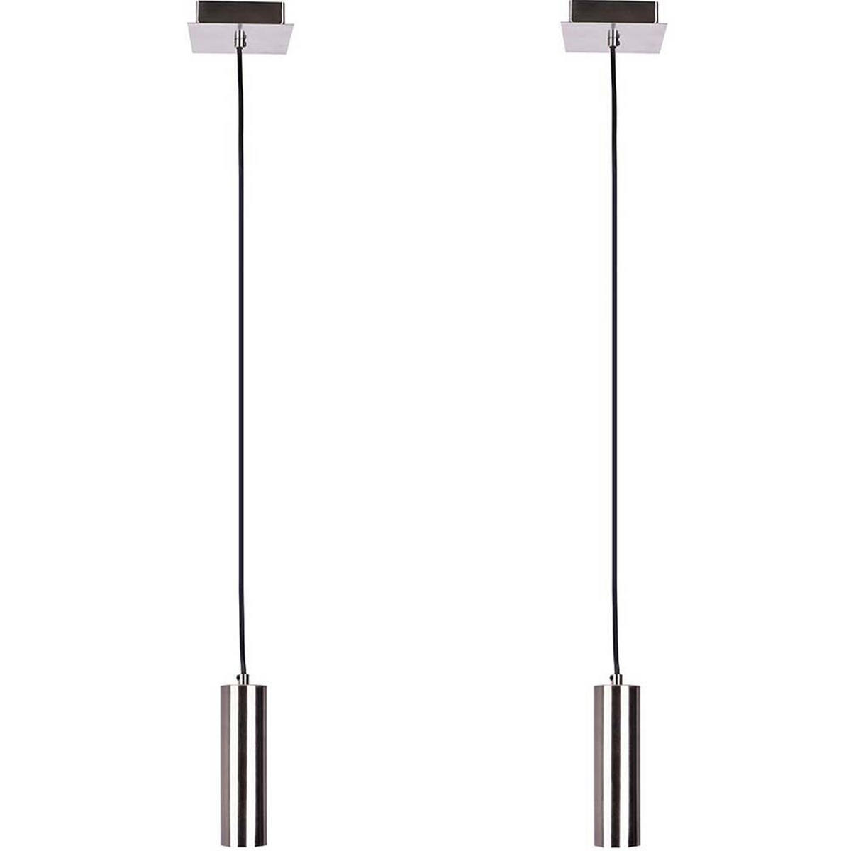 PENDELLEUCHTE LOFT Metall Silber 2x - Silberfarben, Metall (18/18/150cm) - Nowa