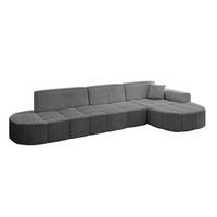 ECKSOFA Ottomane Rechts LIVO-L2 - 337x173x79,5 cm Dunkelgrau - Dunkelgrau, Holzwerkstoff/Textil (337/173cm) - ALTDECOR