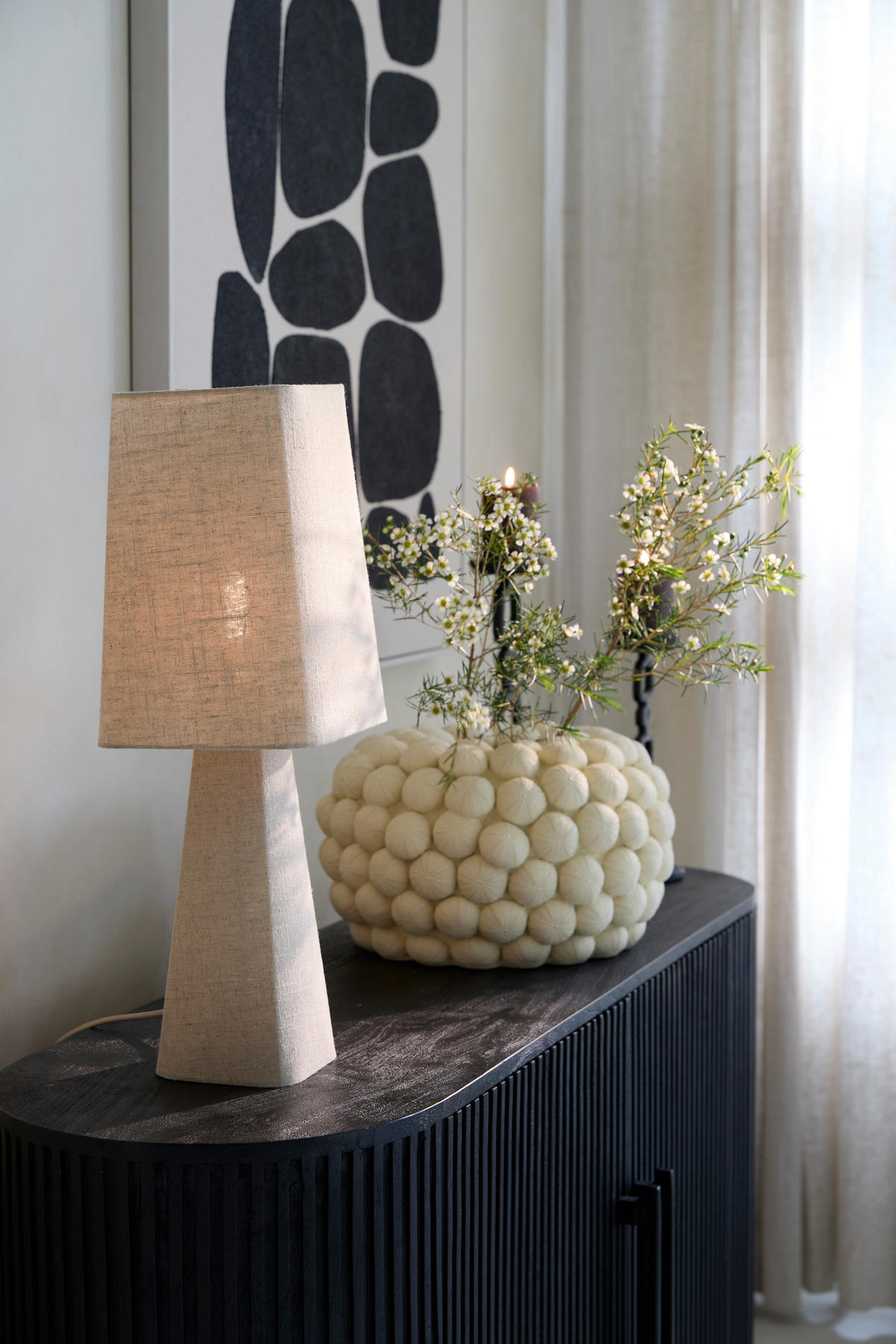 TISCHLAMPE Mikko Braun 20/20/58 cm - Braun, Textil (20/20/58cm) - Light & Living