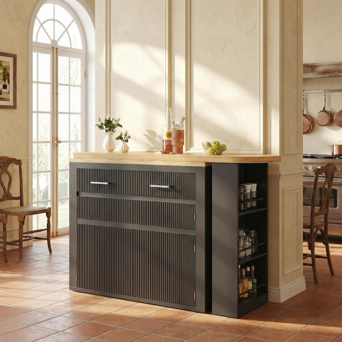 BARTISCH ausziehbar (137-215 cm) in Schwarz - Schwarz, Holzwerkstoff (39/215/102cm) - Urban Meuble