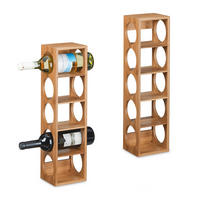 2XWEINREGAL - Hellbraun, Holz (14/53/12cm) - Relaxdays