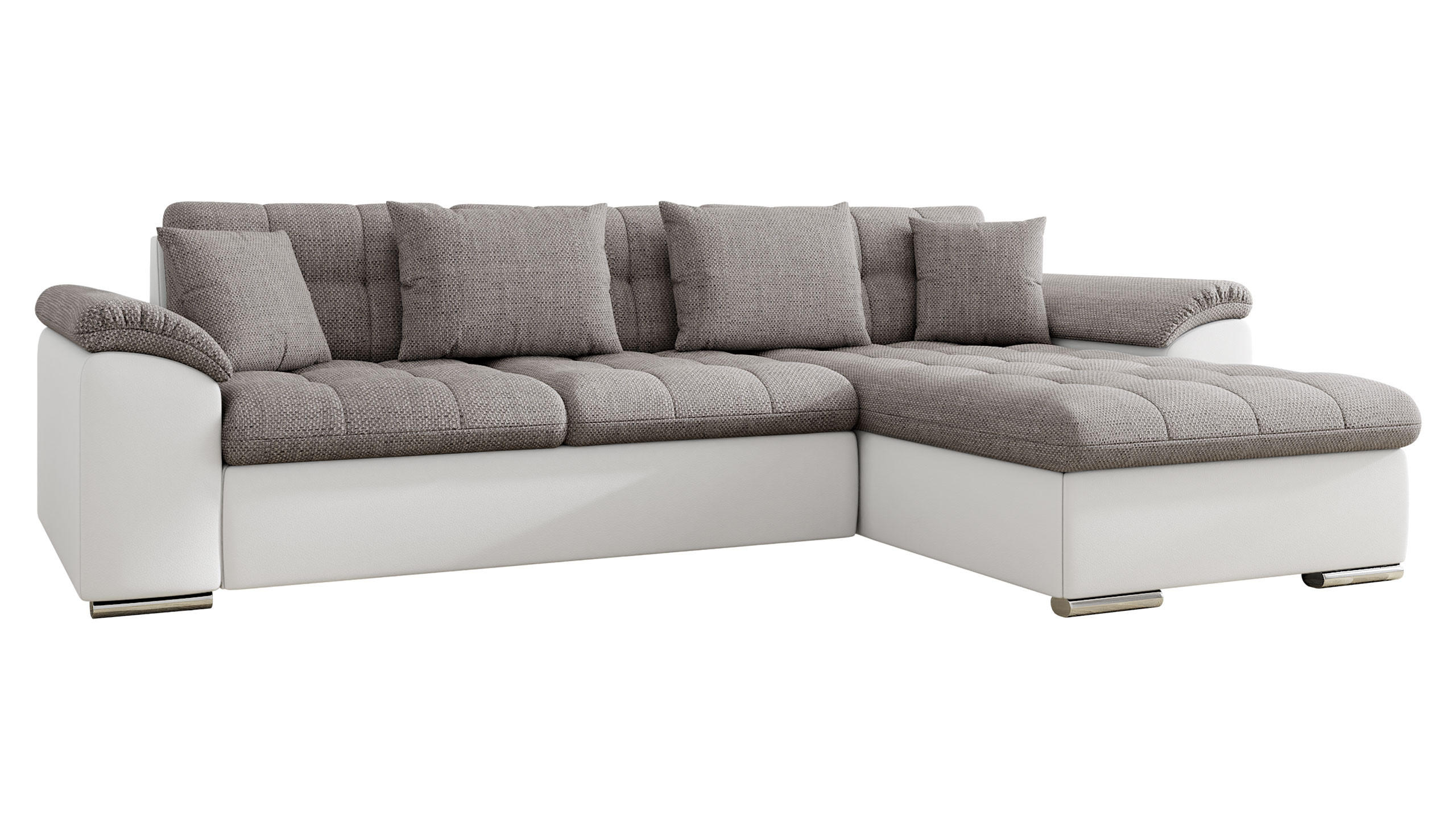ECKSOFA Diana, Seite: Rechts - Weiß, Holz/Textil (280/160cm) - MIRJAN24
