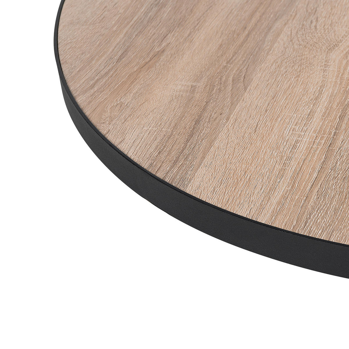 BEISTELLTISCH heller Holzfarbton/schwarz 50cm Melody - Hellbraun/Schwarz, Holzwerkstoff (50/50/45cm) - Beliani