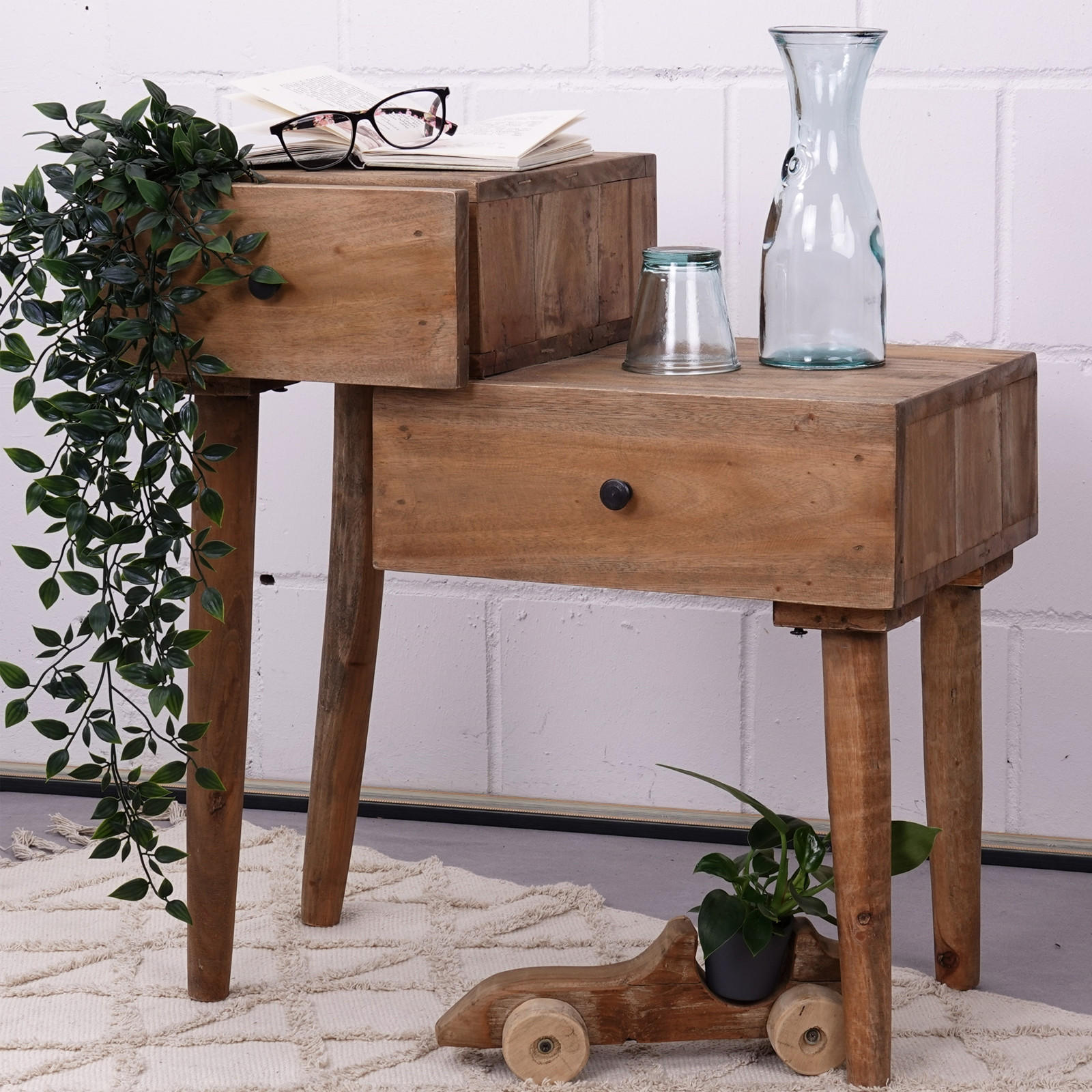 SIDEBOARD Level Mahagoni Massivholz, 2 Schubladen naturfarben - Naturfarben, Holz (63/66/36cm) - CREEDWOOD