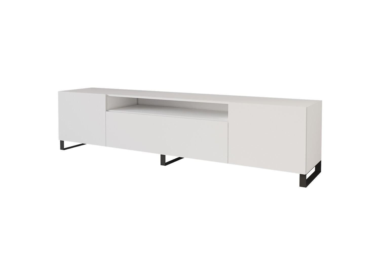 LOWBOARD ELIO-S 200x53x41 cm - Weiß - Schwarz/Weiß, Holzwerkstoff (200/53/41cm) - ALTDECOR