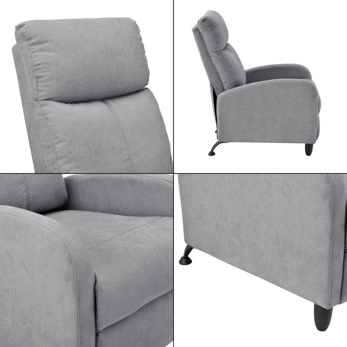 POLSTERSESSEL Bregenz Textil Hellgrau - Hellgrau, Textil (60/102/92cm) - [en.casa]