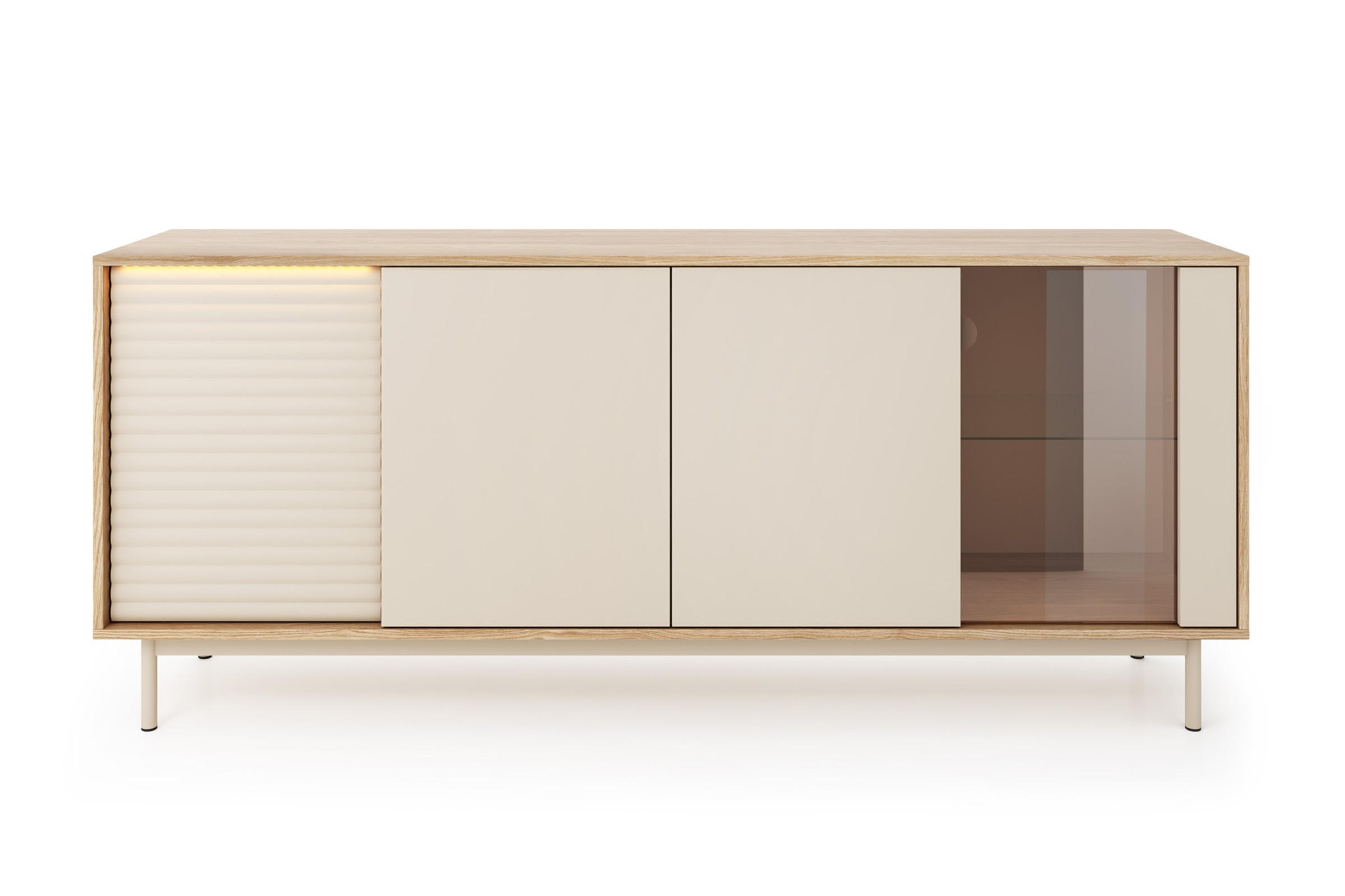 Deine Möbel 24 Kommode Kaschmir, Eiche 184x77x40 cm
