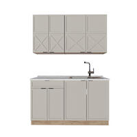 SINGLEKÜCHE Fame-Line GrauBeige/Goldkraft Eiche 140 cm ohne AP - Honigeiche/Grau, Holzwerkstoff (140/81.6/46cm) - Vicco