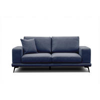 SOFA MEDIOLANE 2,5-Sitzer, dunkelblau - Dunkelblau, Holzwerkstoff/Textil (203/87/96cm) - Courtois Laville