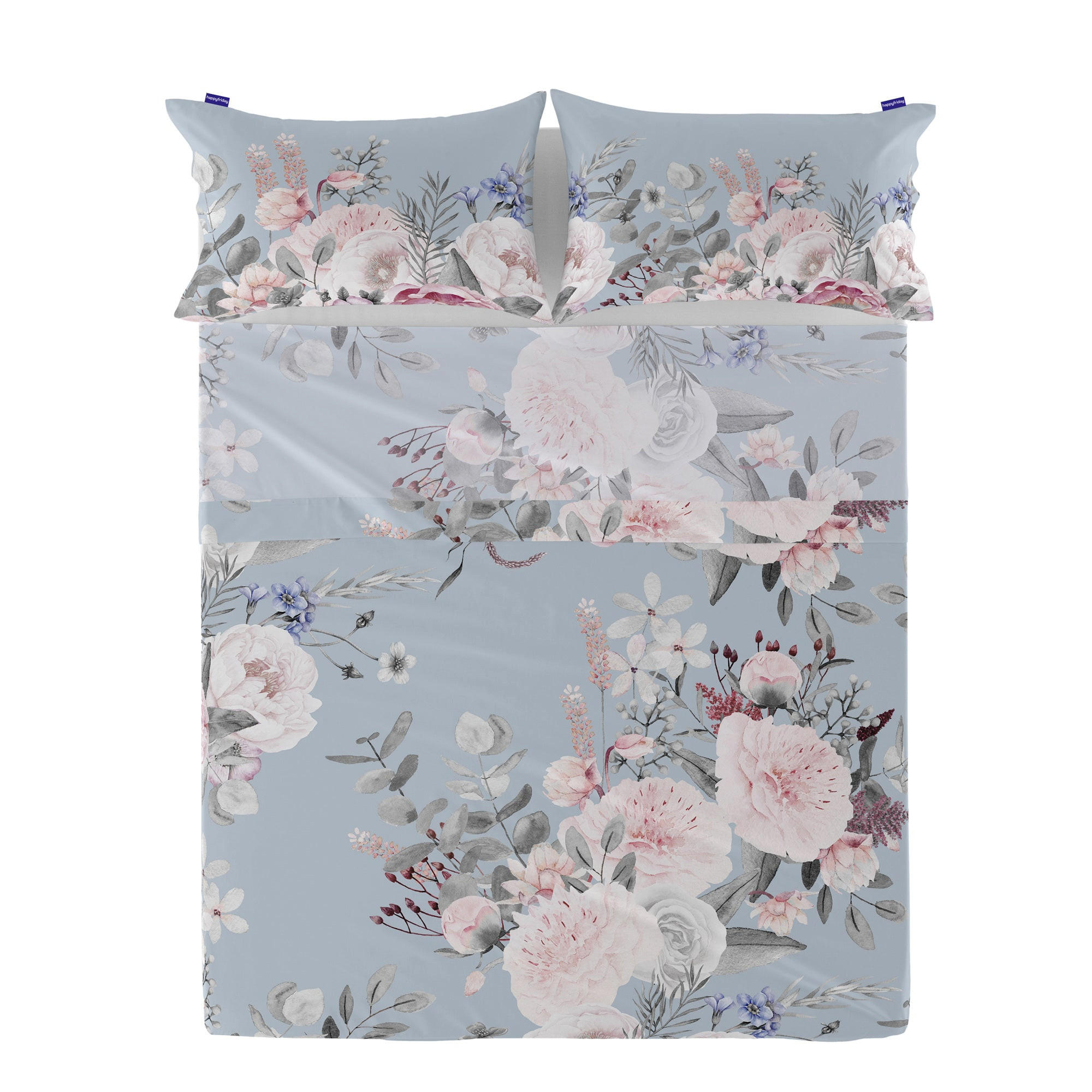 OBERBETTLAKEN soft bouquet 160x270 cm mehrfarbig - Multicolor, Textil (160/270cm) - Happy Friday