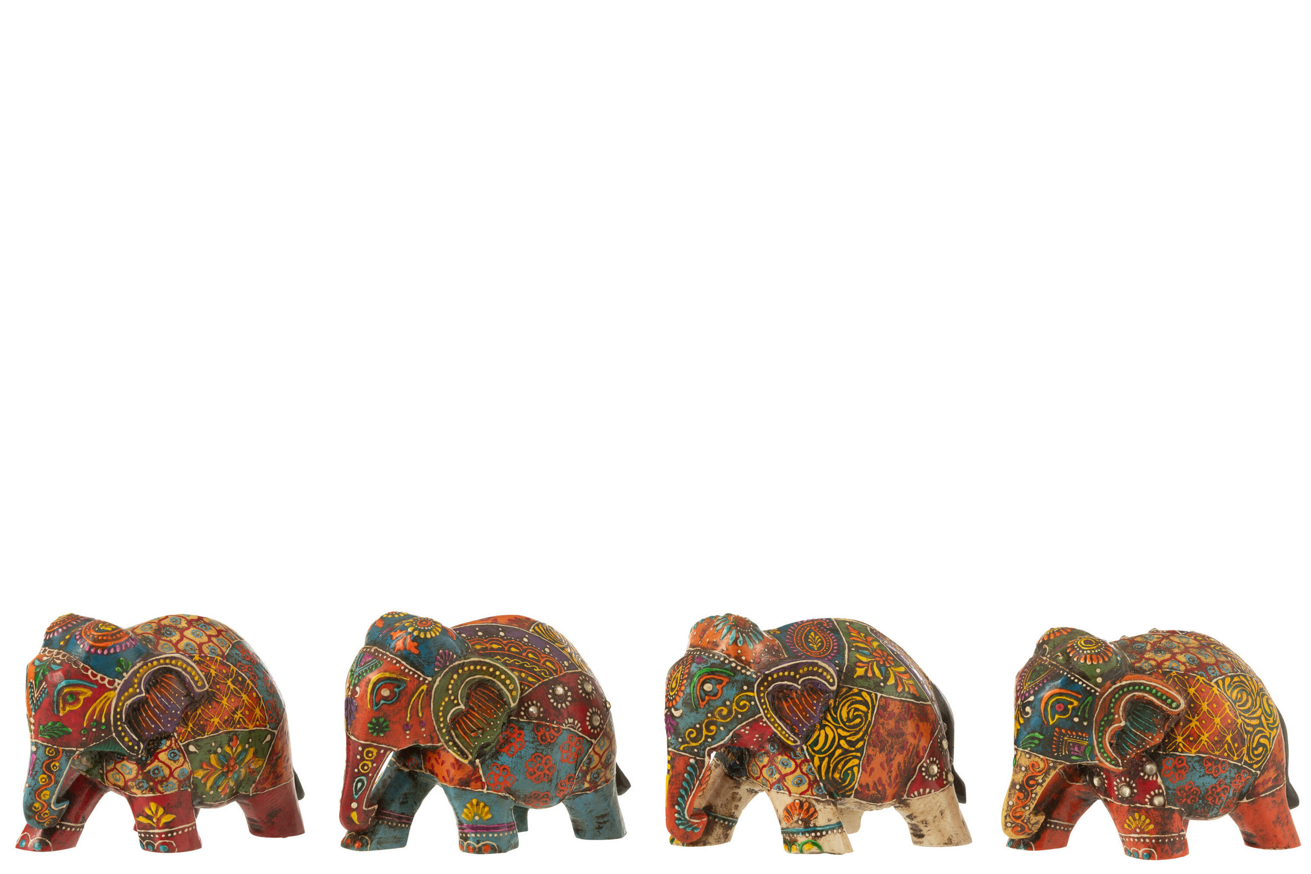 FIGUR DELHI- Holz - Multi - S - 4er Set - Multicolor, Holz (8/10/15cm) - J-Line