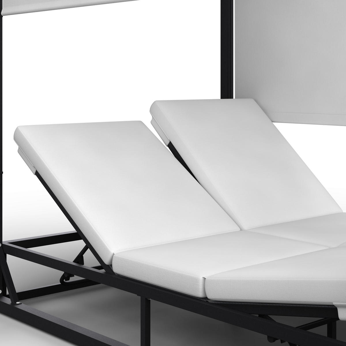 SONNENLIEGE Aviva Weiß Outdoorstoff/Metall - Weiß, Metall (1/196/200cm)