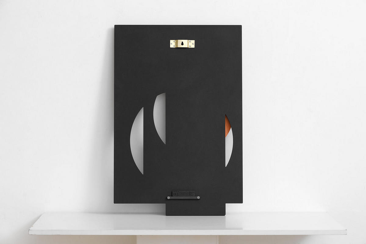 HOLZBILD Schwarz-Weiß 50/74,5 cm - Schwarz/Orange, Metall (4.65/74.5cm) - KUNSTLOFT