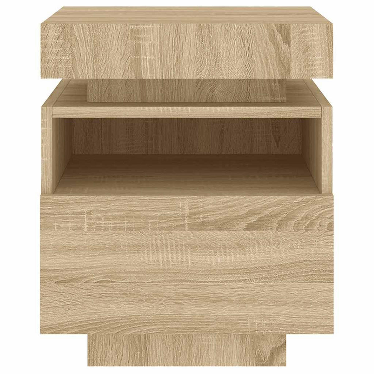 NACHTTISCH 2 Stk. mit Led-Leuchten 40/39/48,5 cm in Sonoma Eiche Dekor - Sonoma Eiche, Holz (40/48.5/36cm) - vidaXL