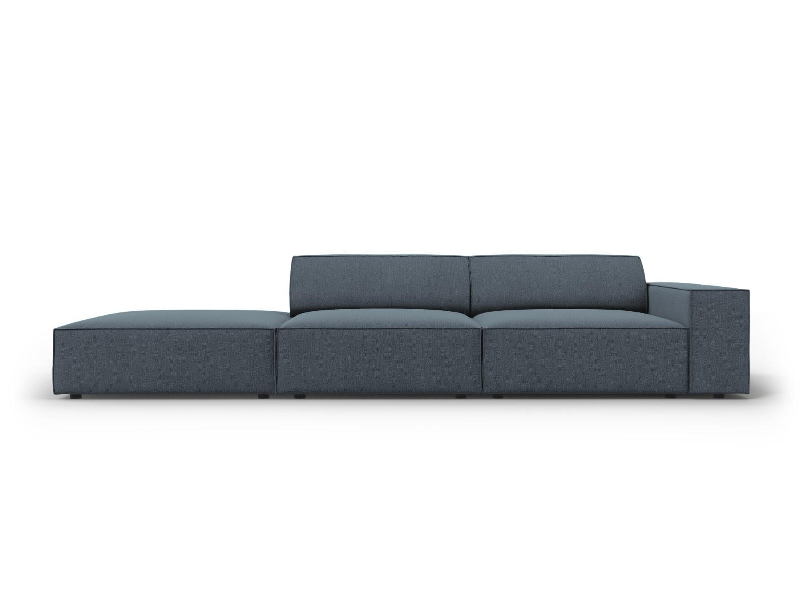 SOFA Jodie aus strukturiertem Stoff blau 3 Sitzplätze - Blau, Textil (102/70/262cm) - Micadoni