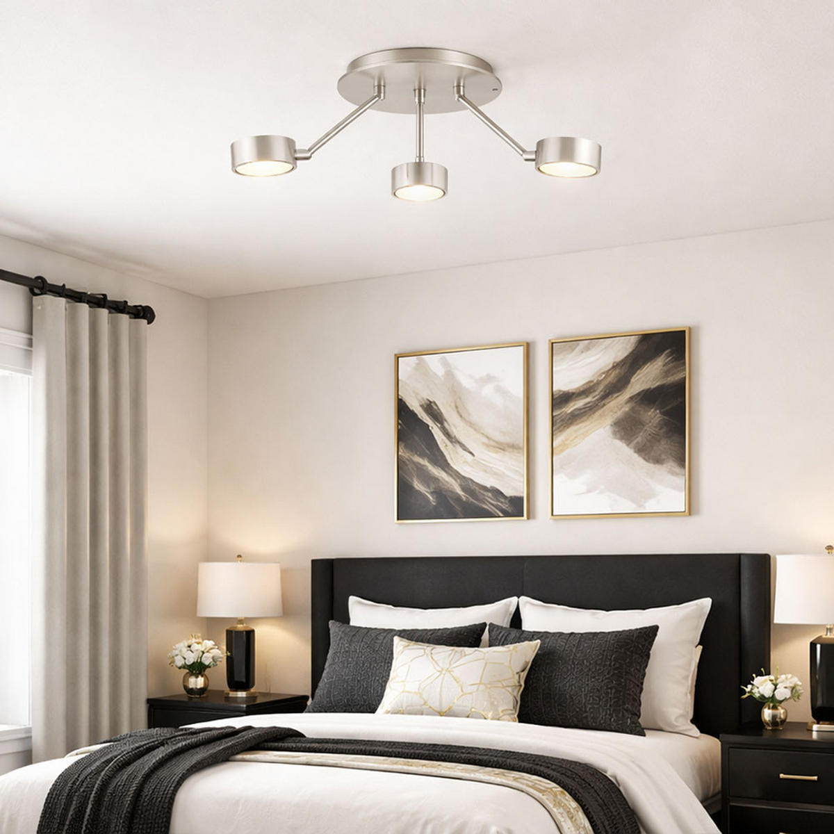 DECKENLEUCHTE COPO Silber matt - Silberfarben, Metall (18.2/18.2/58cm)