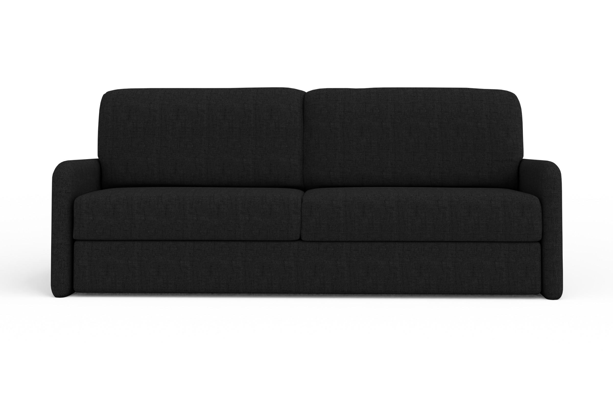 2-SITZER SOFA BIANCO 215 cm breit in Stoff Schwarz - Schwarz, Holzwerkstoff/Textil (215/90/92cm) - Deine Möbel 24