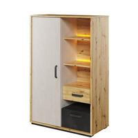 HIGHBOARD Qubic QB-05 - Eiche Artisan, Holzwerkstoff (90/138/42cm) - Meblini