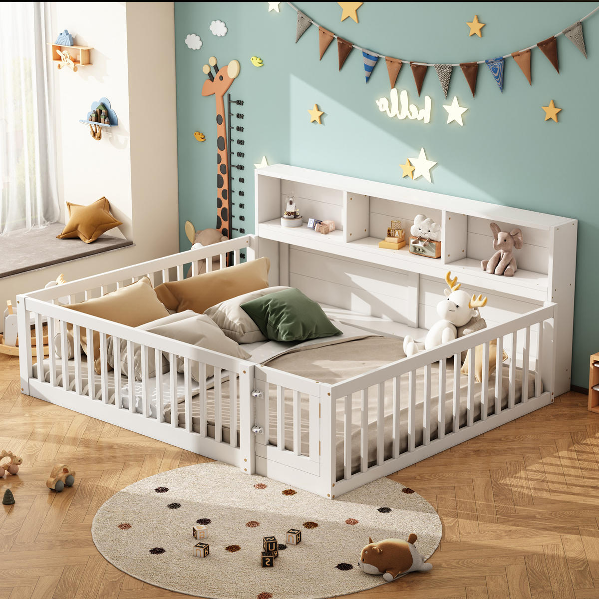 TAGESBETT 140/200 cm Weiß Kiefernholz mit Staufach und Lattenrost - Weiß, Holz (140/200cm) - OKWISH