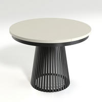 ESSTISCH Garda rund ausziehbar 100-180 x 100 x 76,6 cm Kaschmir/Schwarz - Kaschmir/Schwarz, Holzwerkstoff (100/100/76.6cm) - Koseto