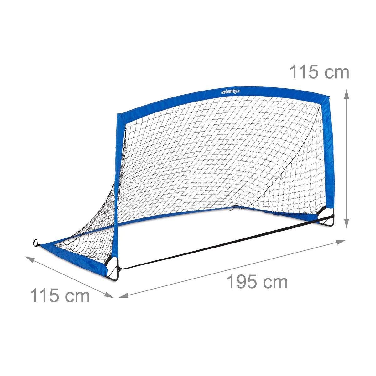 FUSSBALLTOR - Blau, Kunststoff/Textil (195/115cm) - Relaxdays