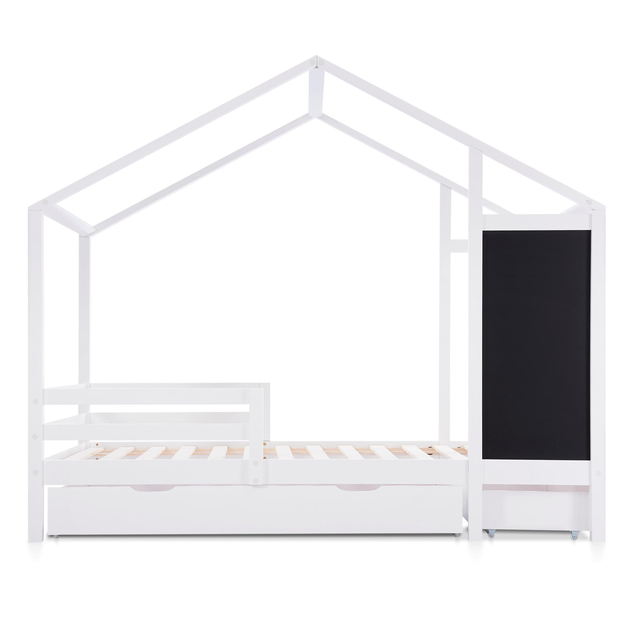 HAUSBETT Weiß - Weiß, Holz (208/177/96cm) - Urban Meuble