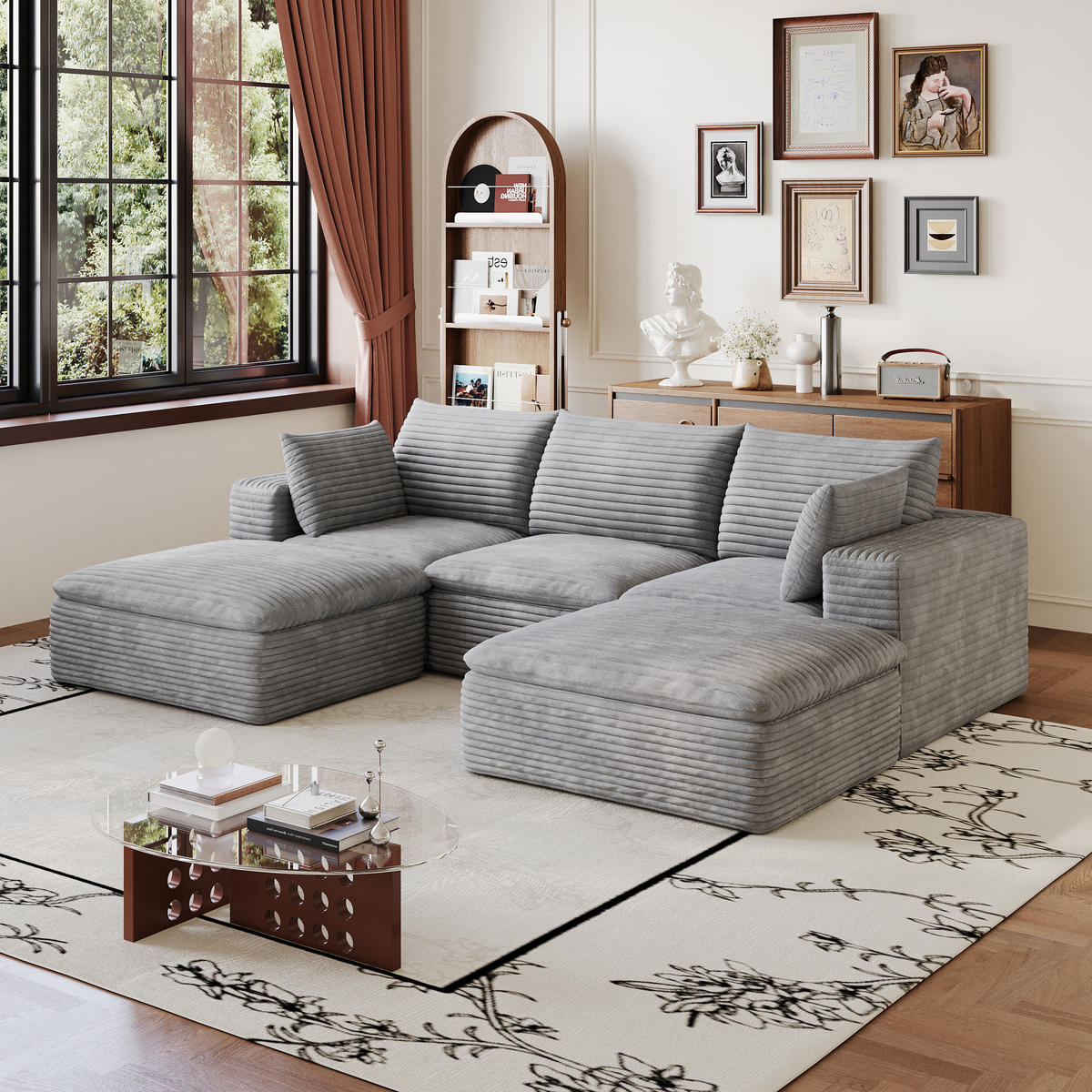 WOHNLANDSCHAFT DE-34773 3-Sitzer mit abnehmbare Polsterung Grau - Grau, Textil (160/60/260cm) - ComfortXL