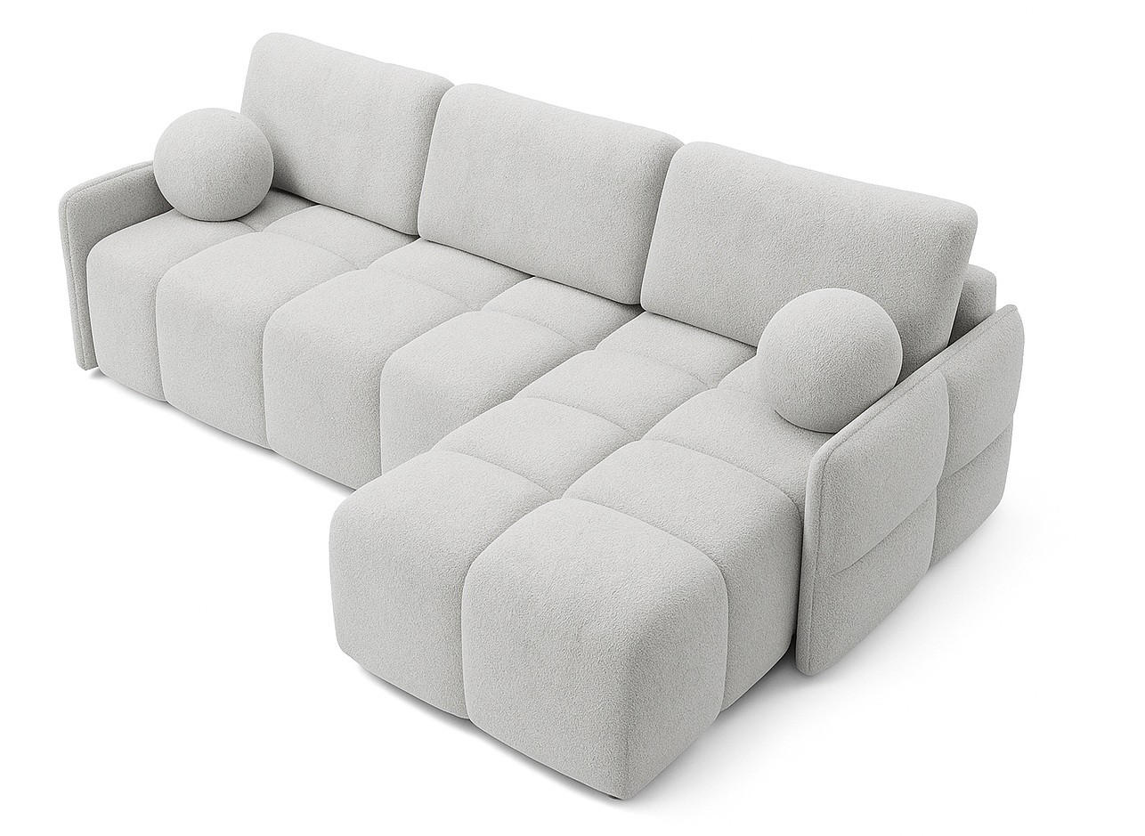 ECKSOFA Hellgrau MONO Mit Schlaffunktion Und Dekokissen Rechts - Grau, Textil (220/145cm) - Sepro Meble
