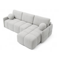 ECKSOFA Hellgrau MONO Mit Schlaffunktion Und Dekokissen Rechts - Grau, Textil (220/145cm) - Sepro Meble