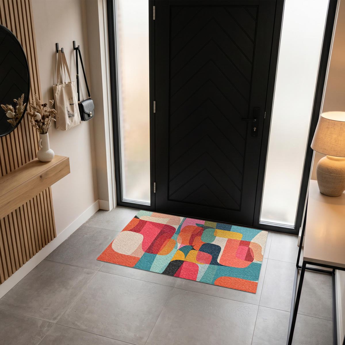 ROHOŽKA Tvary - barevné - abstraktní - letadla 120x80 cm - různobarevná, textil/umělá hmota (120/0.4cm) - MuchoWow