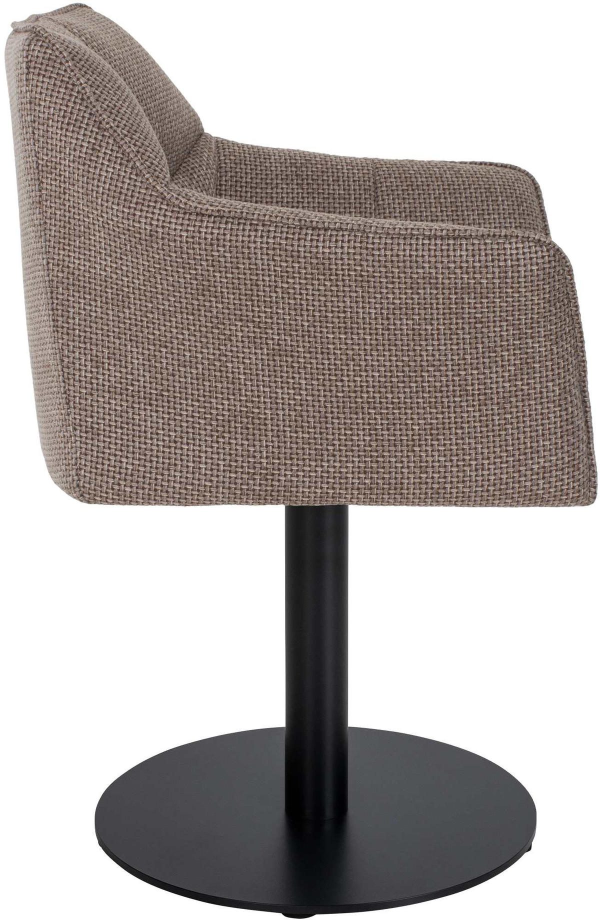 SESSEL Stoff Terrabraun - Dunkelbraun/Schwarz, Textil/Metall (64/75/48cm) - CLP