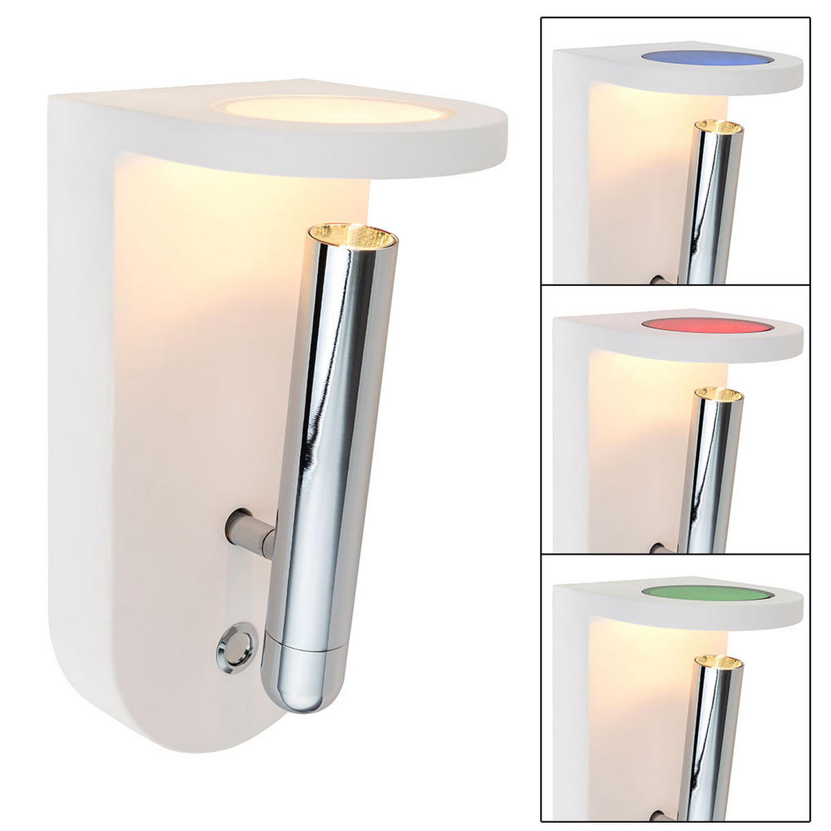 LED WANDLEUCHTE Christine Weiß - Weiß, Metall (10.5/22/12cm) - Globo Lighting