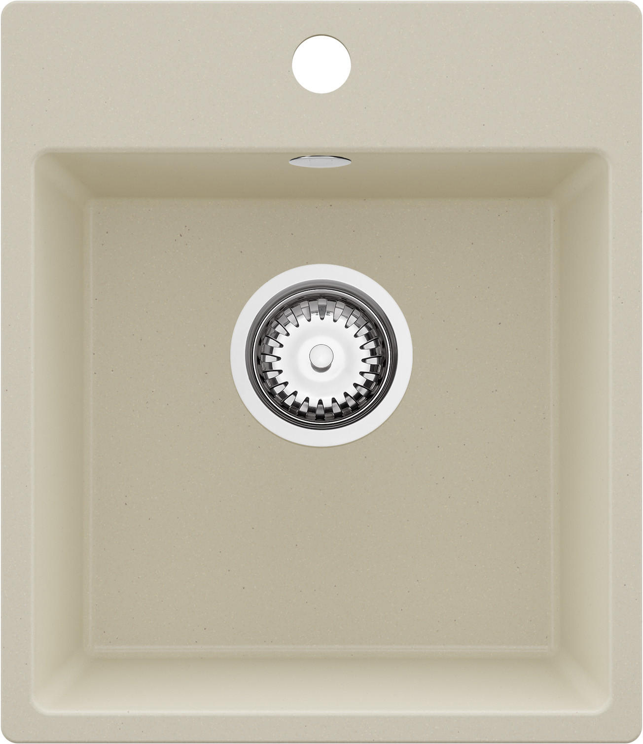 SPÜLBECKEN Riga Easy, 2-er set Beige 38/44 cm 1 Becken + Ablauf-Set ab 40er Unterschrank - Chromfarben/Beige, Kunststoff (38/19/44cm) - Primagran