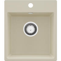 SPÜLBECKEN Riga Easy, 2-er set Beige 38/44 cm 1 Becken + Ablauf-Set ab 40er Unterschrank - Chromfarben/Beige, Kunststoff (38/19/44cm) - Primagran