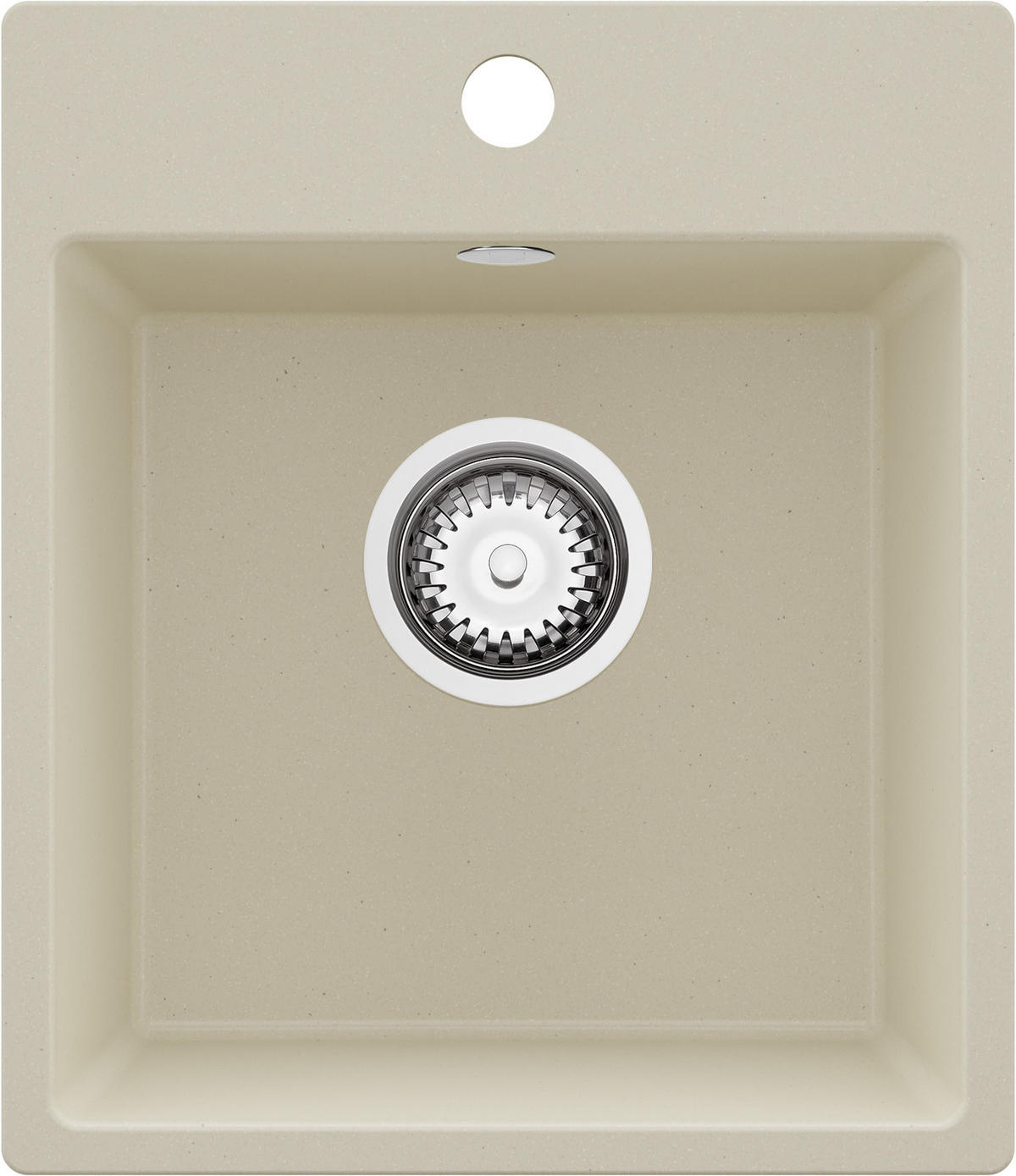SPÜLBECKEN Riga Easy, 2-er set Beige 38/44 cm 1 Becken + Ablauf-Set ab 40er Unterschrank - Chromfarben/Beige, Kunststoff (38/19/44cm) - Primagran