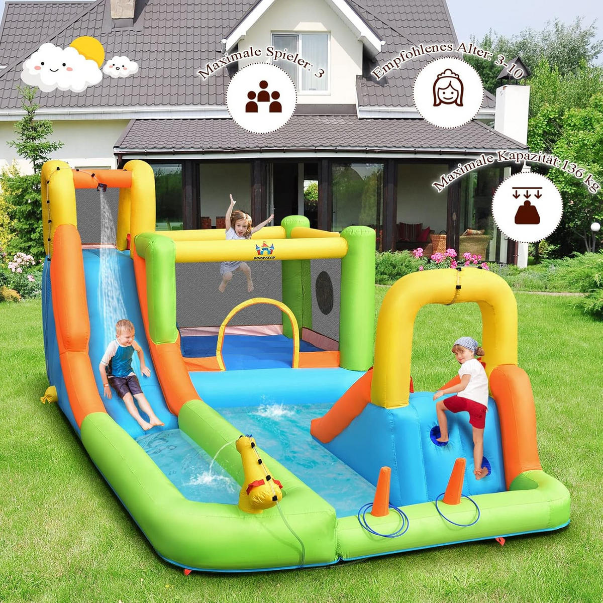 HÜPFBURG 216cm Multicoloured - Multicolor, Kunststoff (503/290/216cm) - COSTWAY